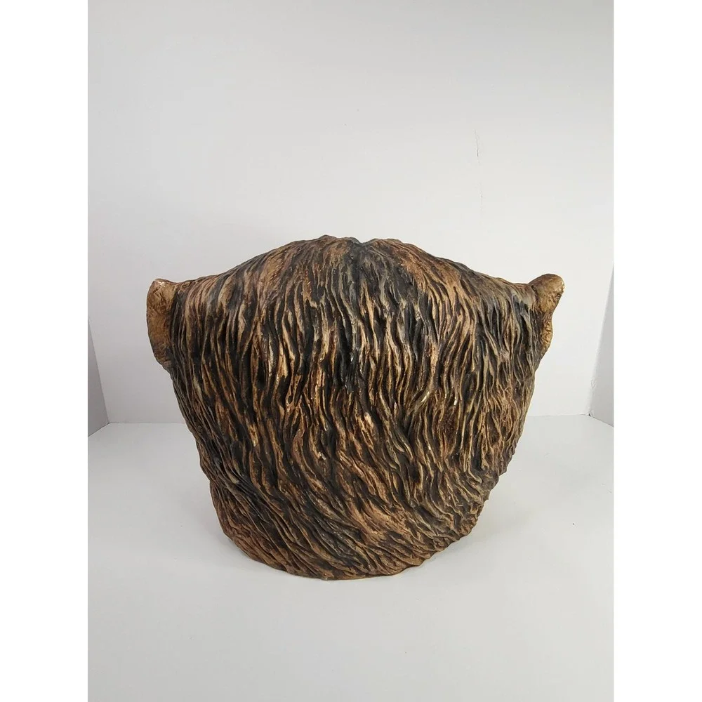 Werewolf Head Candy Bowl Halloween Horror Prop Resin Monster Decor Brown Red